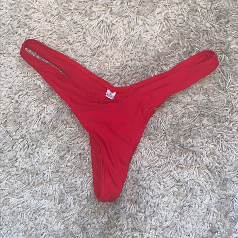 Red cheeky bikini bottom size m